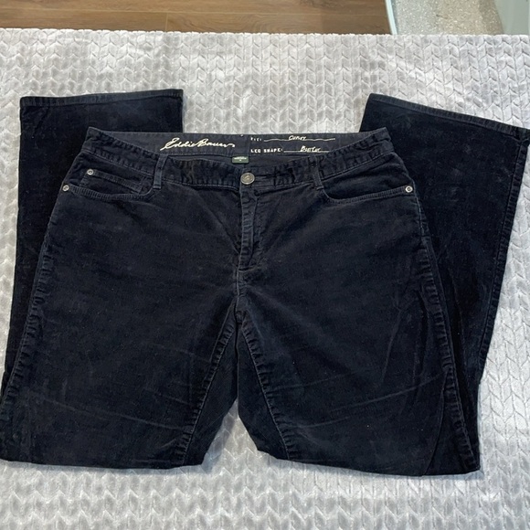 Eddie Bauer Curvy Fit Boot Cut Black Corduroy Pants. Size 14. - Picture 2 of 7